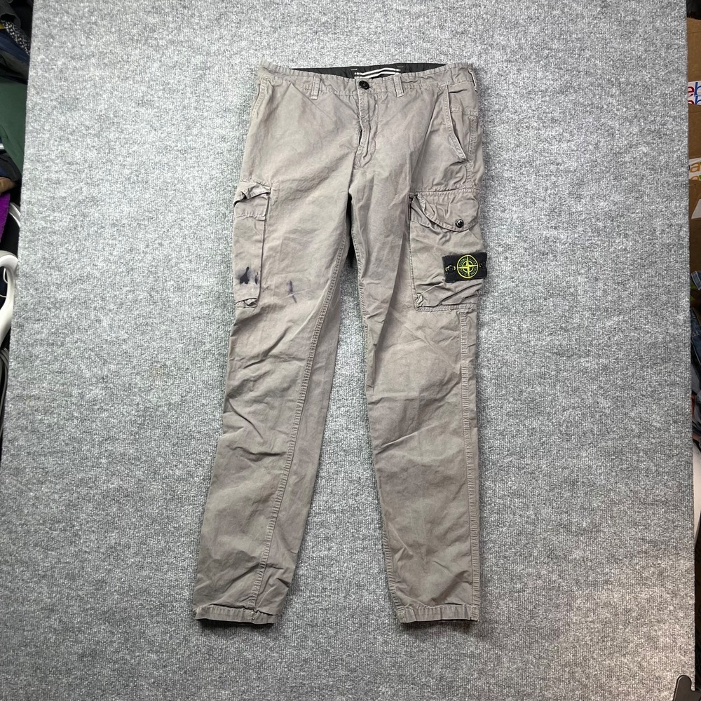 Stone Island Type SL Cargo Pants Men's Gray Pockets Slim Fit Utility - 33X31